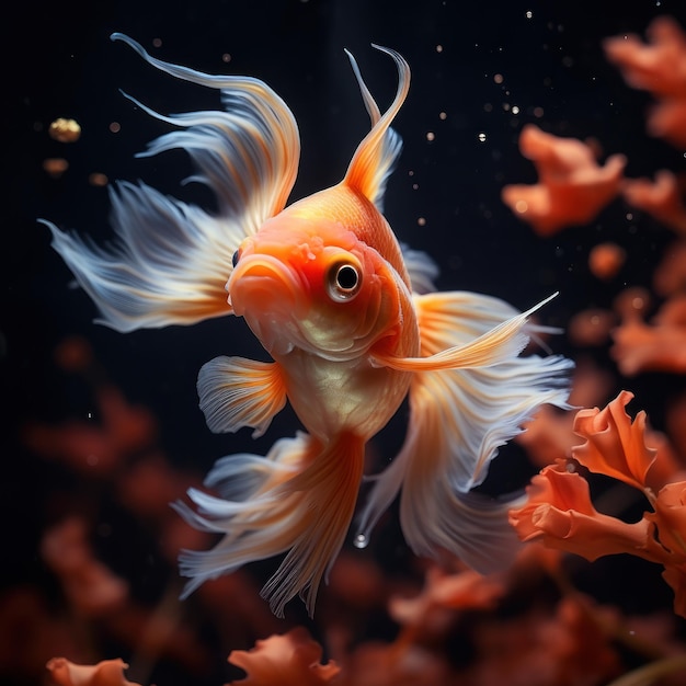 Goldfisch in seinem natürlichen Lebensraum Wildtierfotografie Generative KI