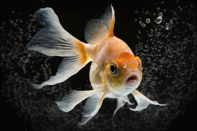 Goldfisch-Makrofotografie, sehr schneller Verschluss, generative KI