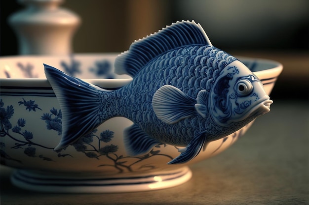 Goldfish hecho de porcelana