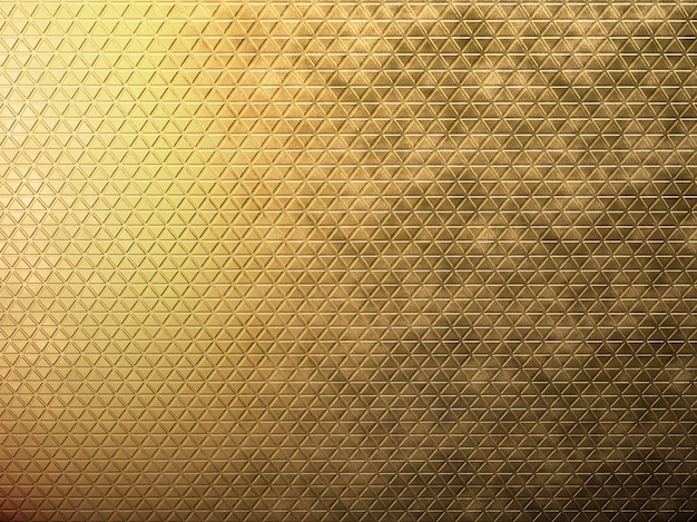 Goldfolienhintergrund mit Lichtreflexionen. Goldene strukturierte Wand 3D-Rendering