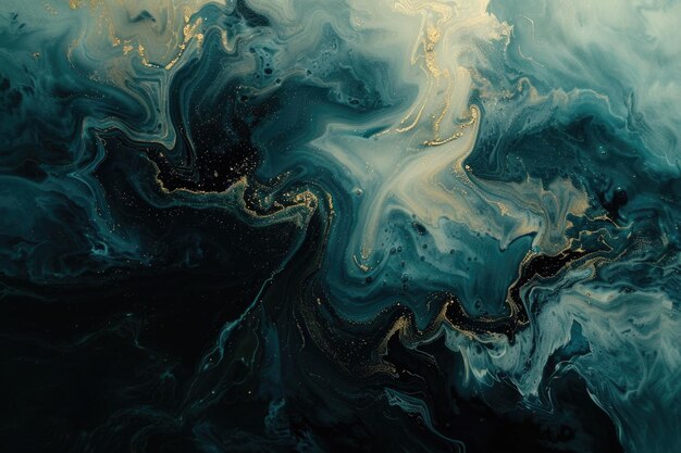 Goldgefüllte Tidewater-Alkoholfarbe mit Ozeanwellen und Marmorlinien
