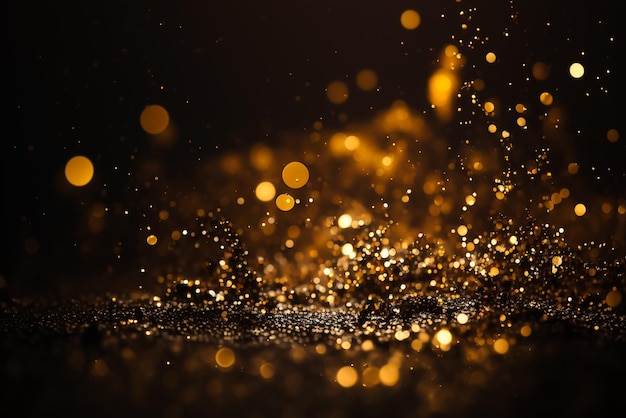 Goldglitter auf schwarzem Hintergrund