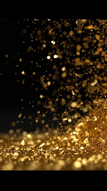 Goldglitter auf schwarzem Hintergrund