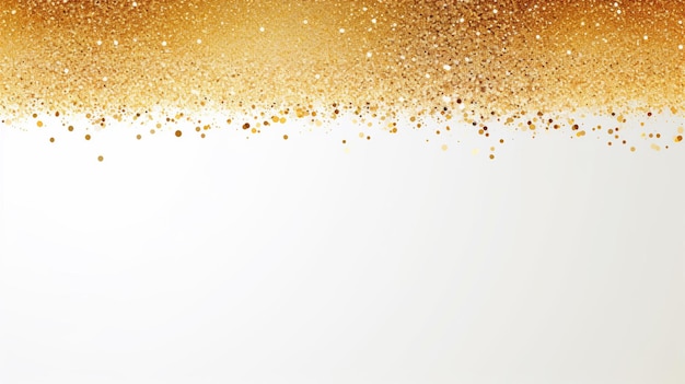 Goldglitterkurve Welle isolierter weißer Hintergrund