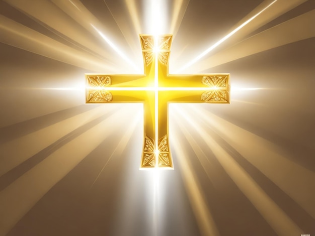 Goldkreuz auf christlichem Symbol