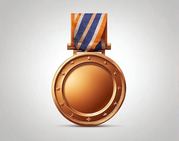 Goldmedaille mit Band auf grauem Hintergrund
