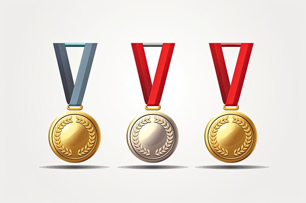 Goldmedaille mit einem Band auf einem minimalen Hintergrund Vektorillustration