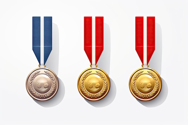 Goldmedaille mit einem Band auf einem minimalen Hintergrund Vektorillustration