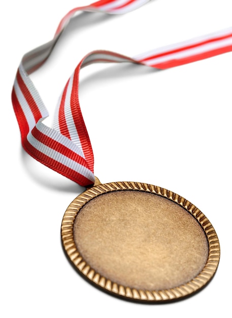 Foto goldmedaille mit schleife im hintergrund