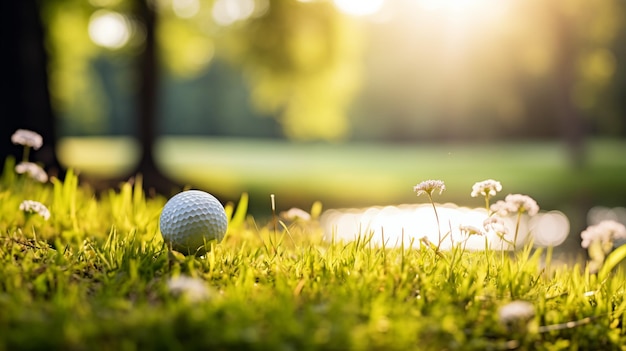 Golfball auf einem Golfplatz