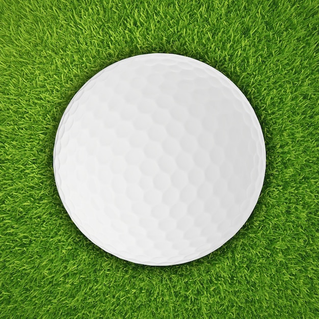 Golfball auf grünem Gras