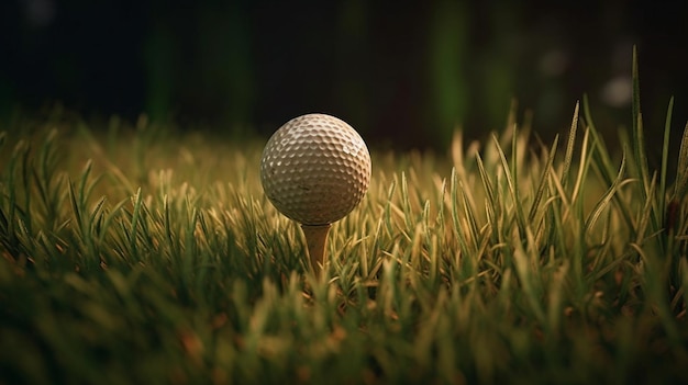 Golfball im Gras Golfball im Grasgenerative ai