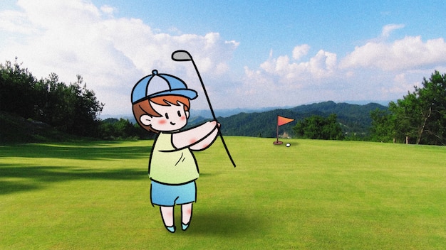 Foto golfe: ilustração de fotografia criativa misturada