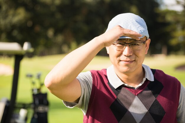 Golfer sieht glücklich aus