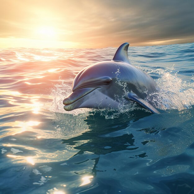 golfinhos a nadar num oceano turquesa