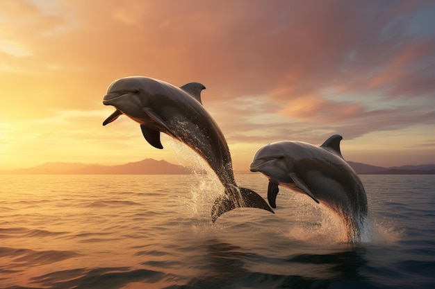 Golfinhos de nariz de garrafa saltadores