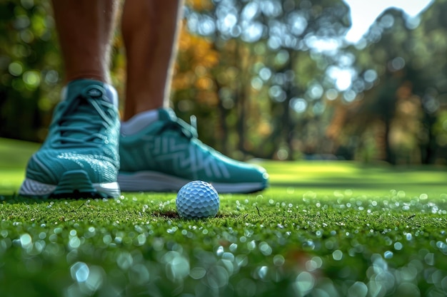 Golfloch und Bälle auf dem Grün