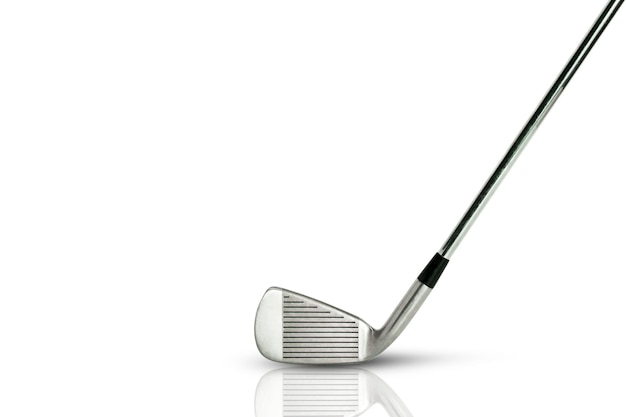 Foto golfschläger isoliert auf weißem hintergrund mit beschneidungspfaden für grafikdesign