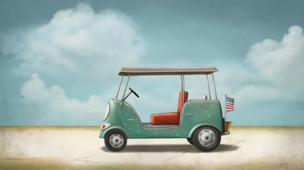 Golfwagen im Stil von Oliver Jeffers