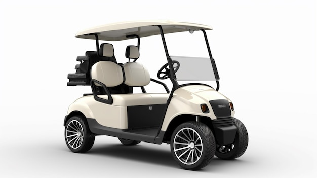 Golfwagen realistischer isolierter weißer HintergrundGenerative KI