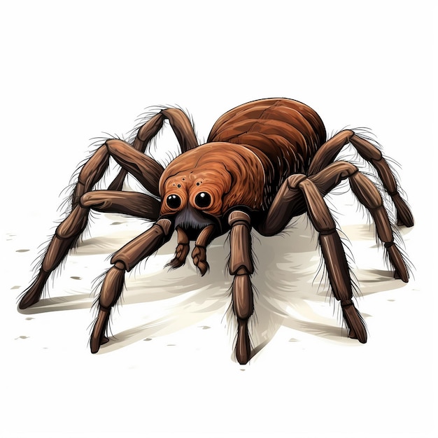 Foto goliath birdeater aranha desenho animado em fundo branco