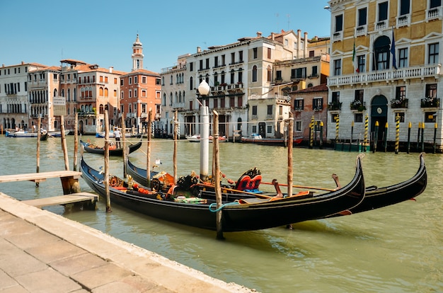 Gondeln in Venedig. Venedig, Italien