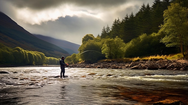 Gone Fishing Salmon Snagging Abenteuer am Fluss Orchy Argyll Schottland