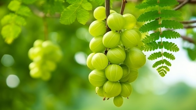 Gooseberry indio o phyllanthus emblica frutas en la naturaleza Amla es una planta silvestre Amla es una planta silvestre