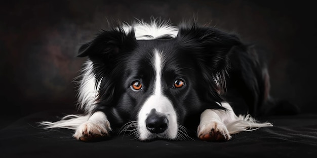 Gorgeous border collie canino vigilante