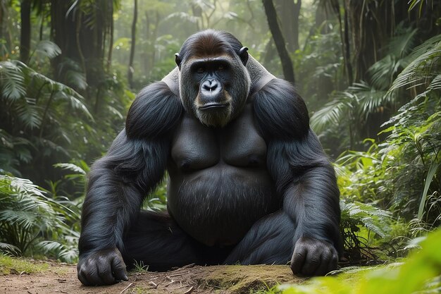 Gorila em repouso Gosta de se comunicar com as pessoas
