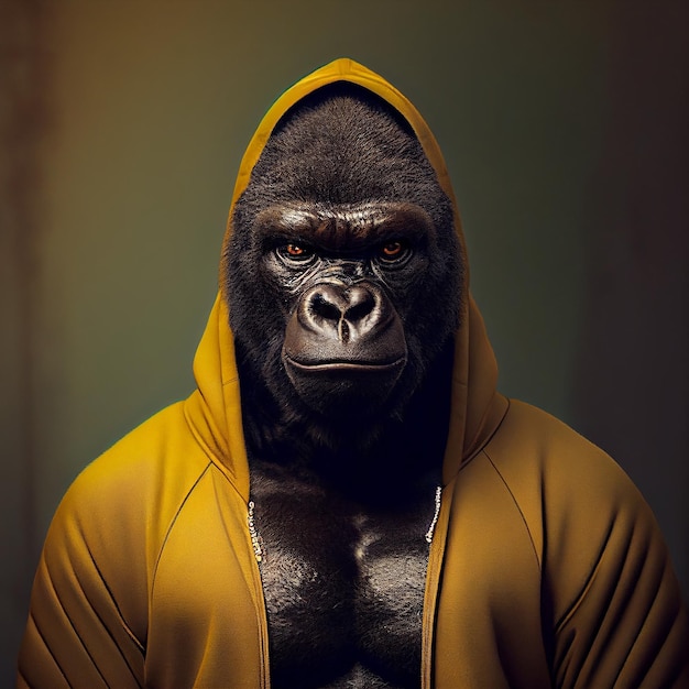 Gorila realista en traje de ejercicio de entrenamiento deportivo deportivo