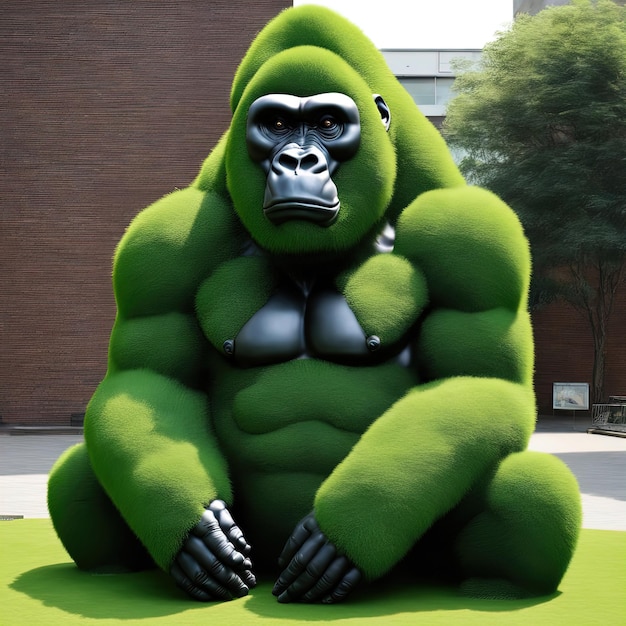 gorila verde en la ciudadgorila verde con un fondo verde