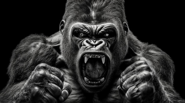 Gorilla digitale Zeichnung HD 8K Wallpaper Stock Photographic Image