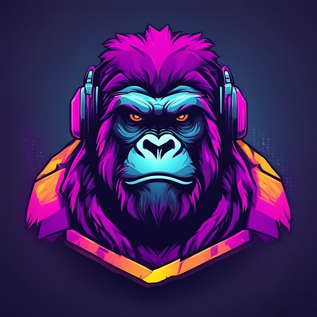 Foto gorilla-illustrations-maskottchen-logo