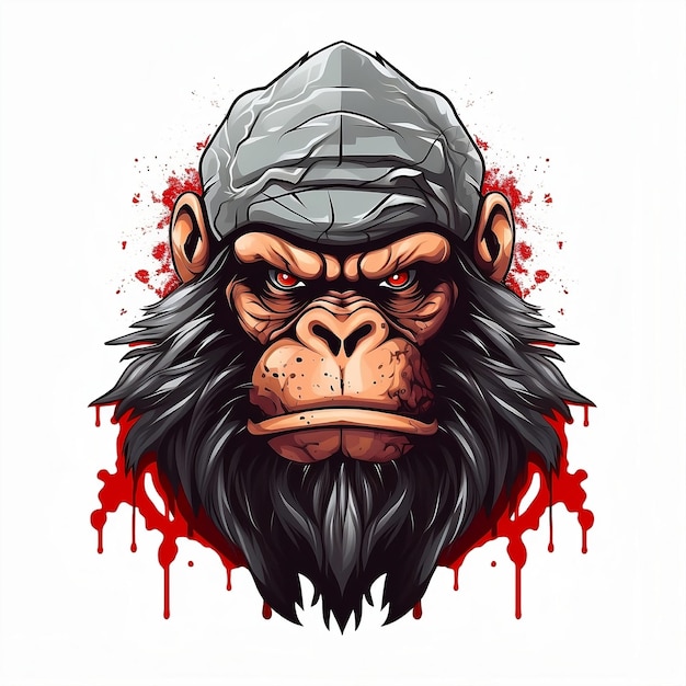 Gorilla-Kopf-T-Shirt-Design