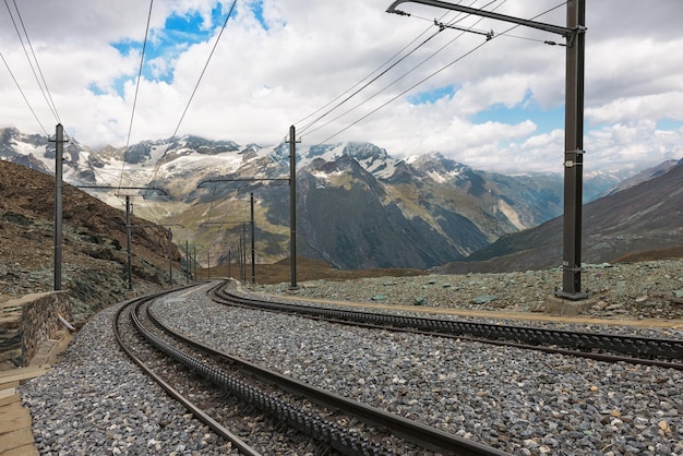 Gornergrat Schweiz Matterhorn im Hintergrund sichtbar