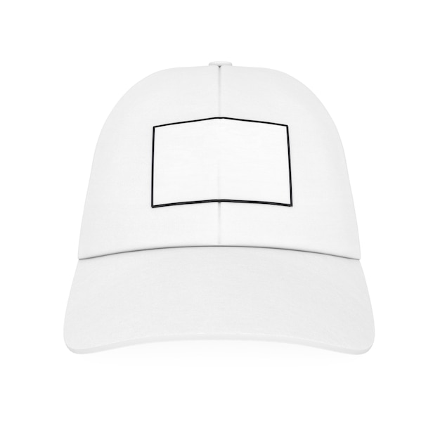 Foto gorra de béisbol blanca con espacio en blanco para el suyo diseño sobre un fondo blanco. representación 3d.