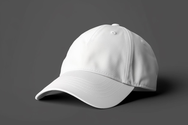 Gorra de béisbol blanca MockUp Ilustración renderizada en 3D