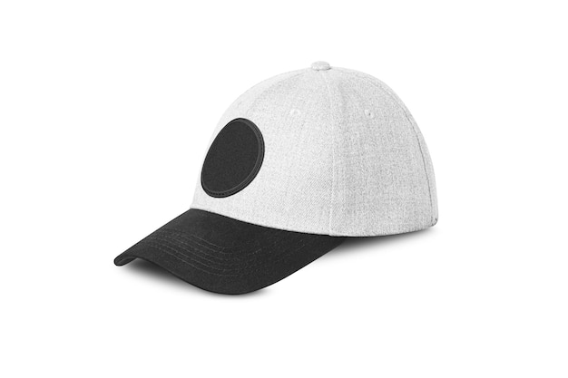 gorra de béisbol gris sombrero deportivo con visera aislada sobre un fondo blanco con camino de recorte