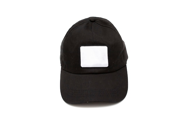 Gorra de béisbol negra, aislada sobre fondo blanco. Para maquetas.