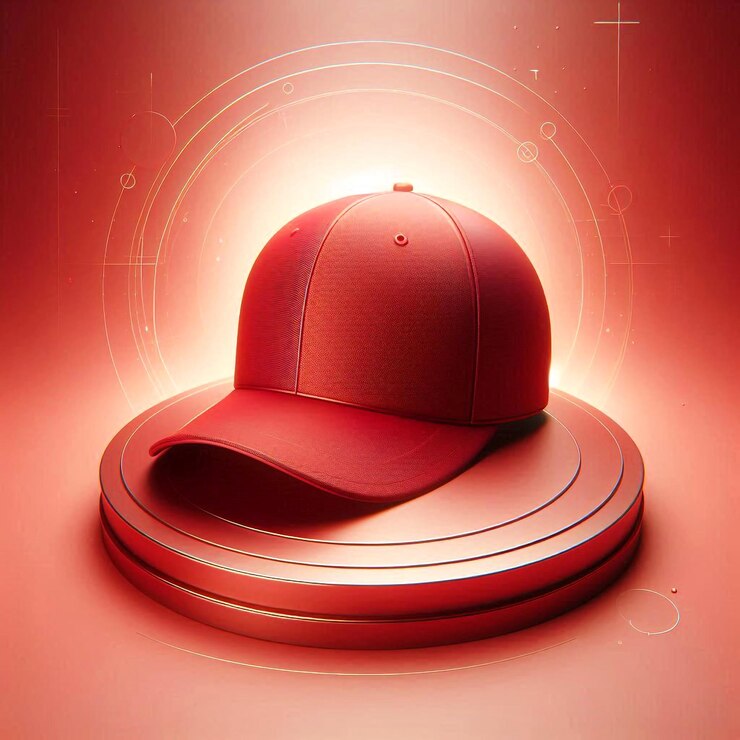 gorra de béisbol roja para maqueta con renderización en 3D