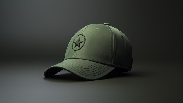 Gorra de béisbol verde con diseño de estrella