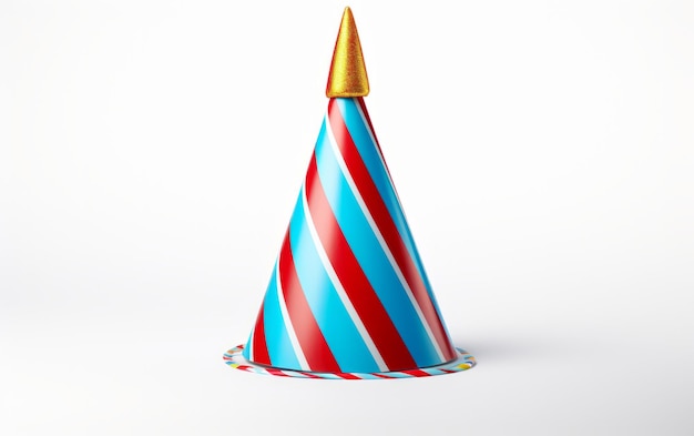 Gorra colorida para la fiesta de cumpleaños en un fondo monocromático