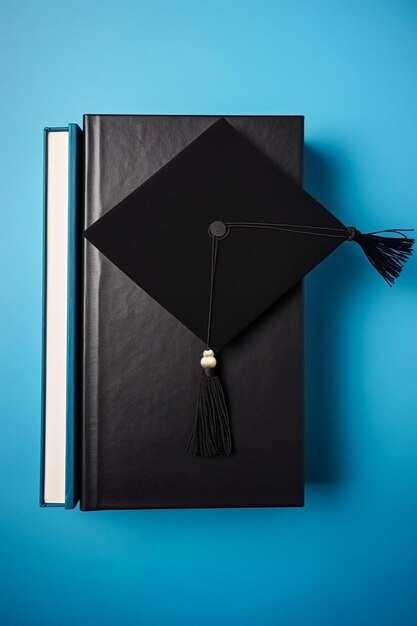 una gorra de graduación con una borla en el frente