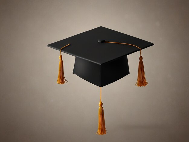 Foto una gorra de graduación cuelga de una pared con una borla colgando de ella