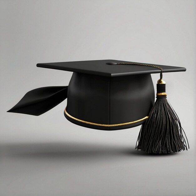 Foto gorra y túnica de graduación de estudiante con certificado de diploma