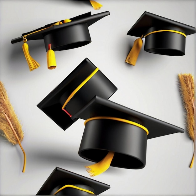 Gorra y túnica de graduación de estudiante con certificado de diploma