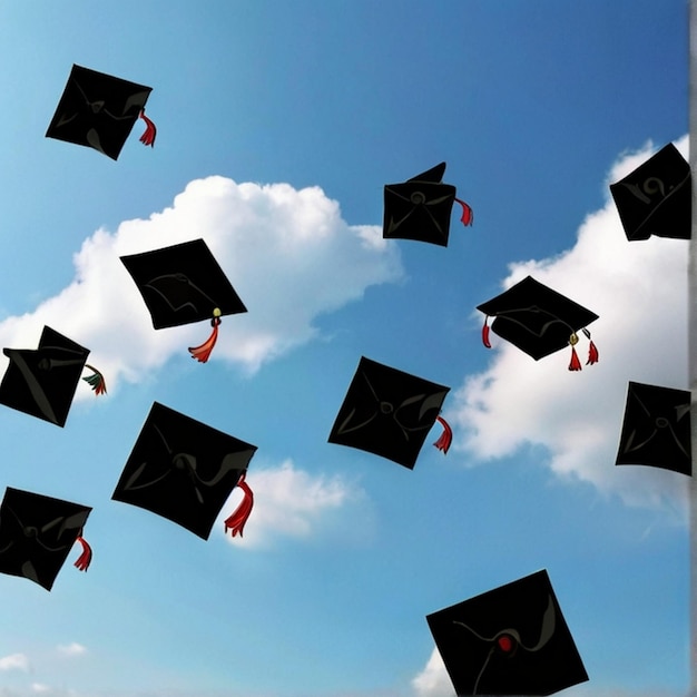 Foto gorra y túnica de graduación de estudiante con certificado de diploma