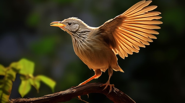 gorriones sentados en una rama de un árbol extendiendo las alas generaron un concepto