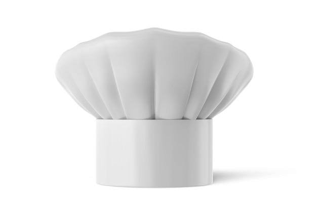 Un gorro de chef blanco con una gorra blanca.